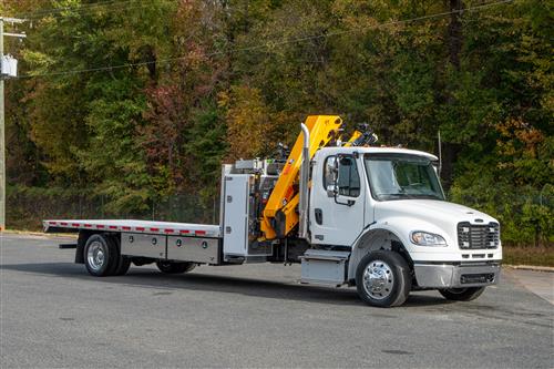 Knuckle Boom Crane Flatbed Truck, DSL